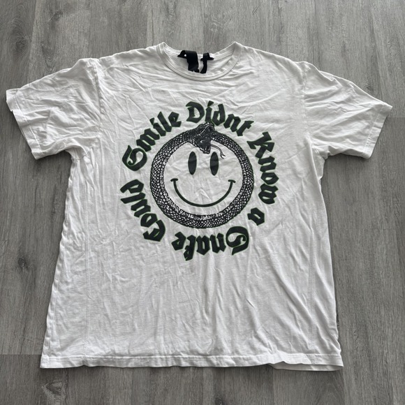 Source Unknown Other - Vlone Didn't Know A Snake Could Smile Shirt Mens XL White Snake Smiley Graphic